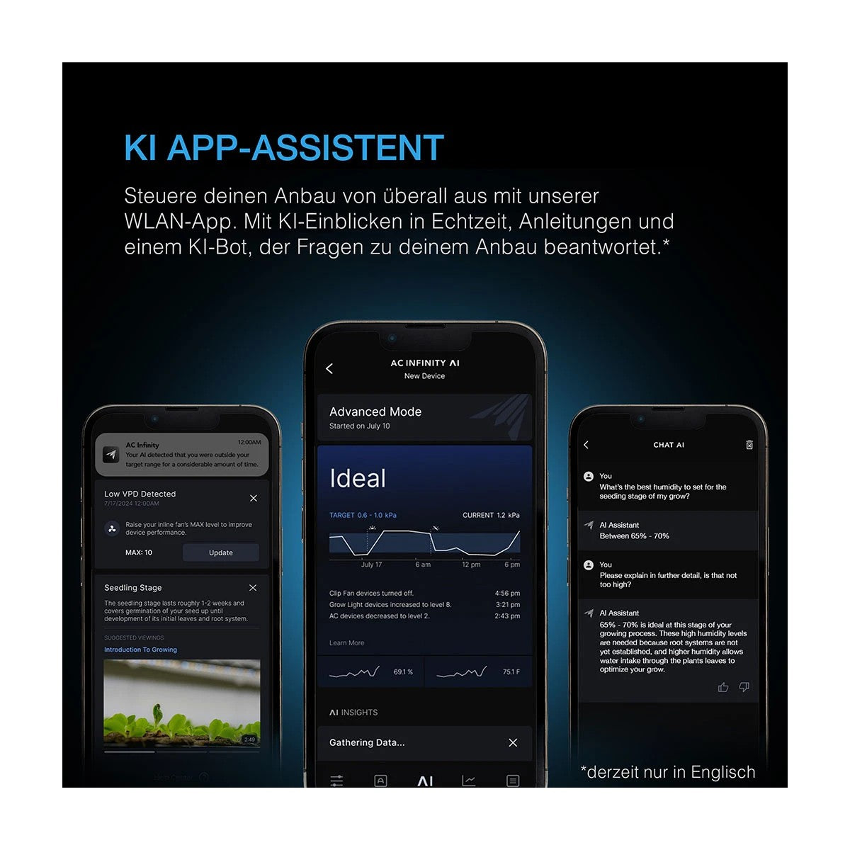 AC Infinity Controller AI+ mit WLAN-App-Steuerung – Echtzeit-KI-Analysen, Anbau-Überwachung und intelligente Automatisierung für optimales Pflanzenwachstum.