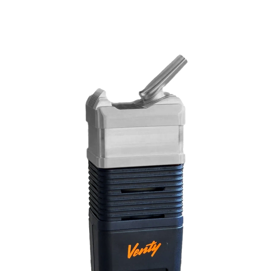 Storz & Bickel Venty Vaporizer mit hochwertiger Edelstahl-Kühleinheit montiert, verbessert die Kühlleistung und Vaporqualität.