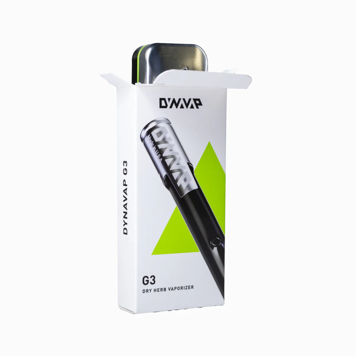 Originalverpackung des DynaVap G3 Vaporizers mit markantem Dreiecksdesign – kompaktes Einsteigermodell