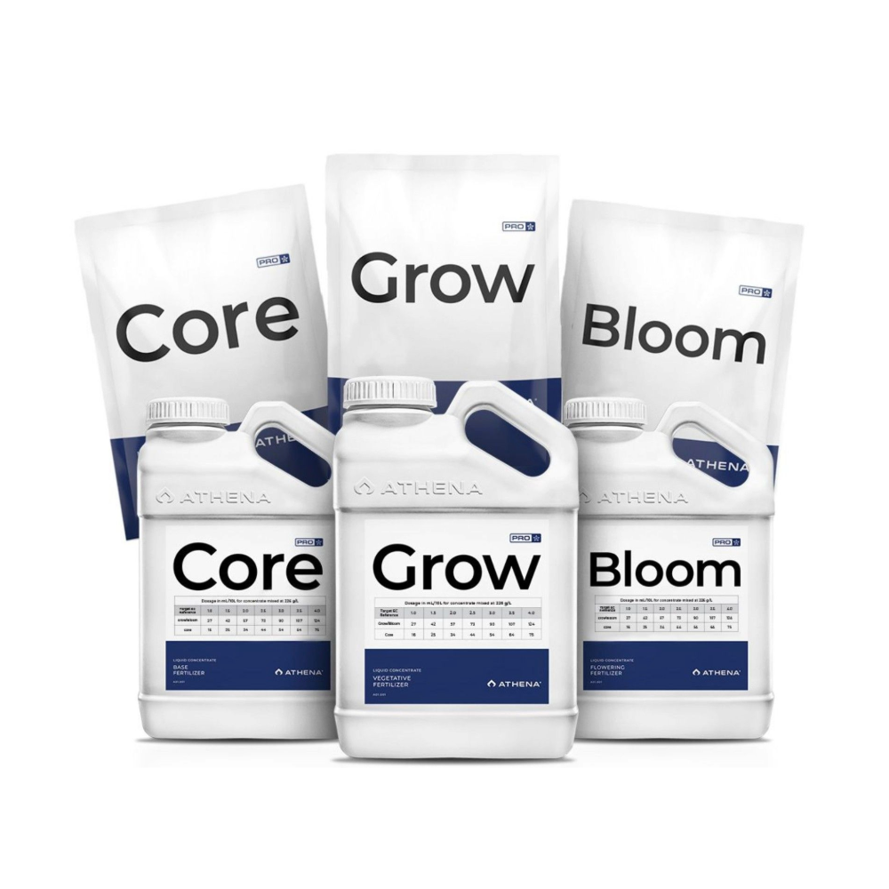 Athena Pro Mix Kit mit 3x 0,9 kg – Basisdünger-Set bestehend aus Grow, Bloom und Core für alle Pflanzenphasen in Erde, Coco und Hydro-Systemen