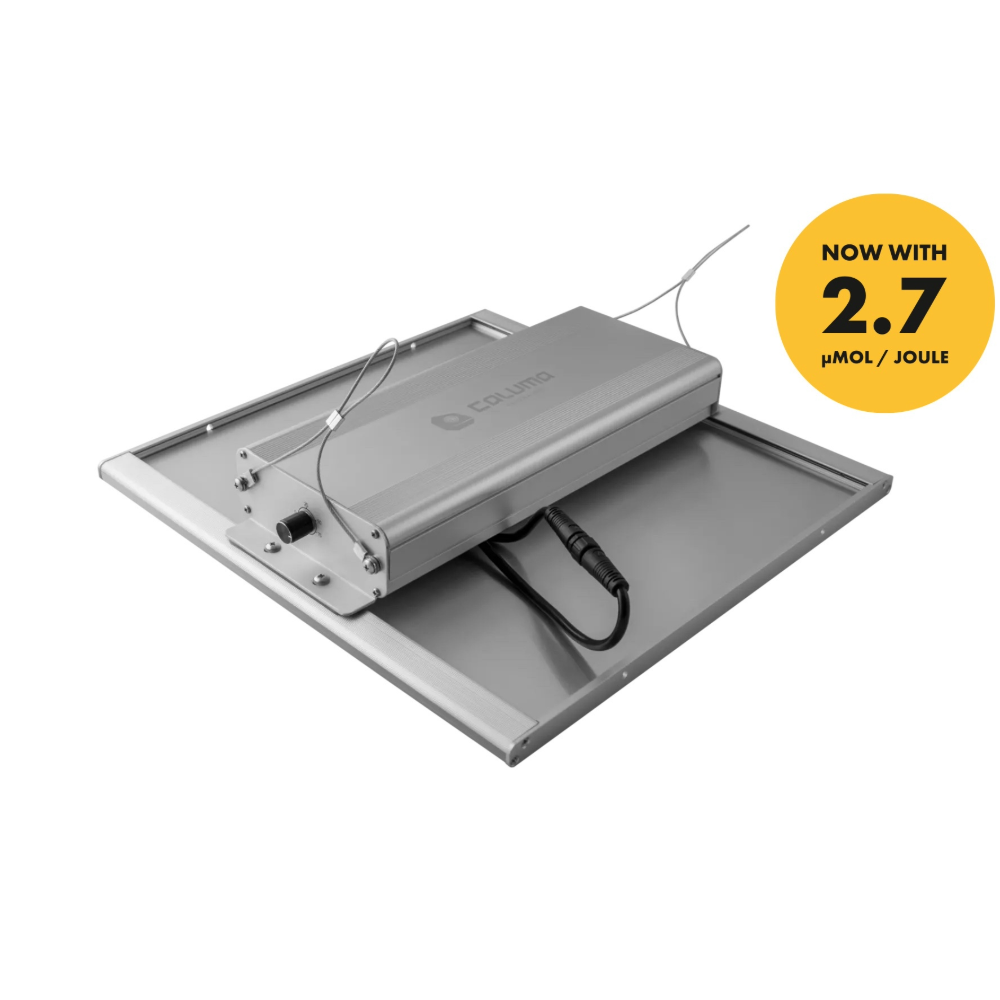 Caluma Force LED 150W, effizienter LED-Grow-Licht mit 2,7 µmol/J, Vollspektrum und passiver Kühlung. Perfekt für Growboxen bis 80x80cm.