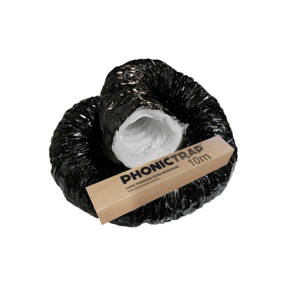 Phonic Trap 160mm 10 Meter schallgedämmter Abluftschlauch – geräuschreduzierender Schlauch aus Kunststoff, ideal für Lüfter mit 160mm Durchmesser. Effektive Schalldämpfung ohne Glaswolle. Perfekt für geräuscharme Belüftung in Growboxen."