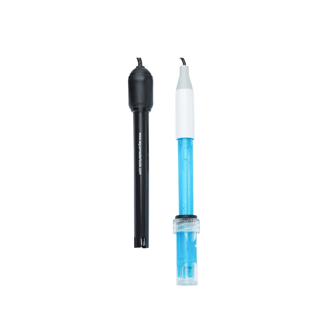 Zwei Sonden für den AquaMaster Tools P700 Pro2 Kombimonitor zur Messung von pH-Wert und EC-Wert in Flüssigkeiten, ideal für hydroponische Systeme.