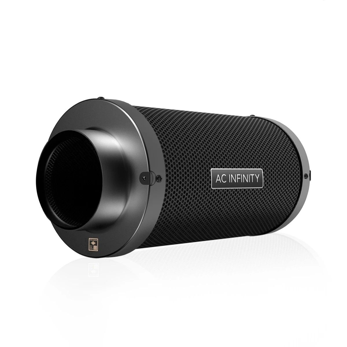 Freigestelltes Produktbild: AC Infinity Aktivkohlefilter (Inline) zur Geruchsneutralisation in Growbox-Lüftungssystemen, kompatibel mit 100/150/200 mm.
