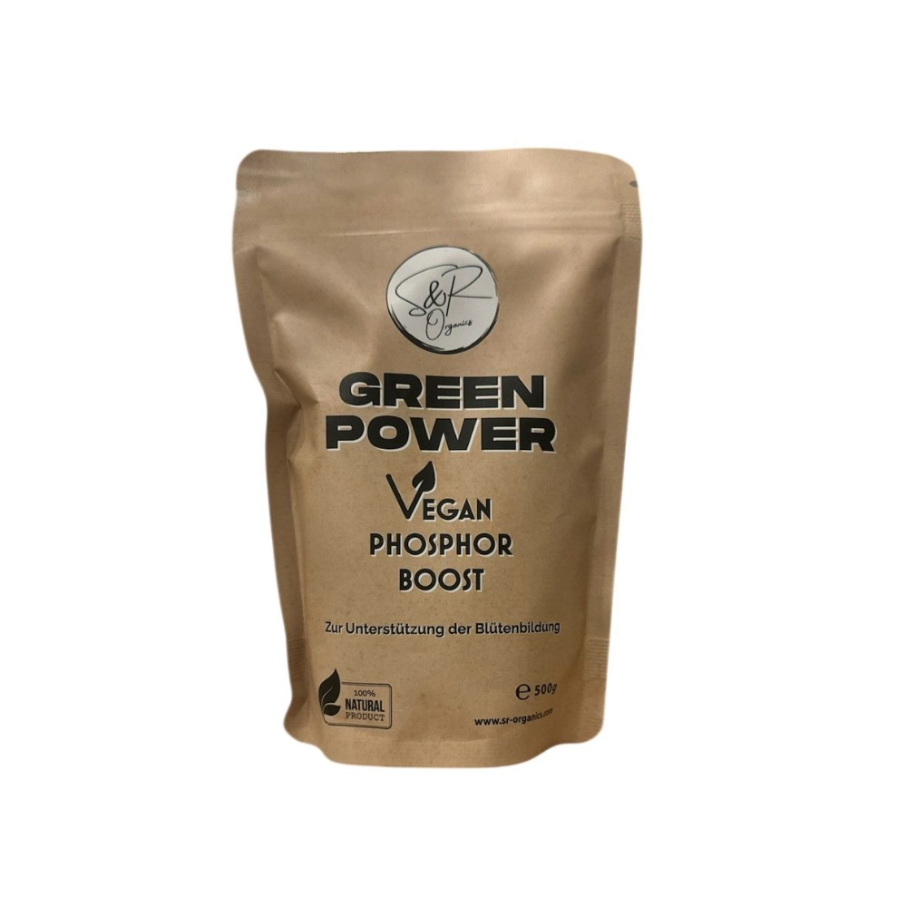 GreenPower Vegan Phosphor Boost 500g – organischer Blühbooster mit 26 % Phosphat für Erde und Kokos bei Vetter Grow kaufen