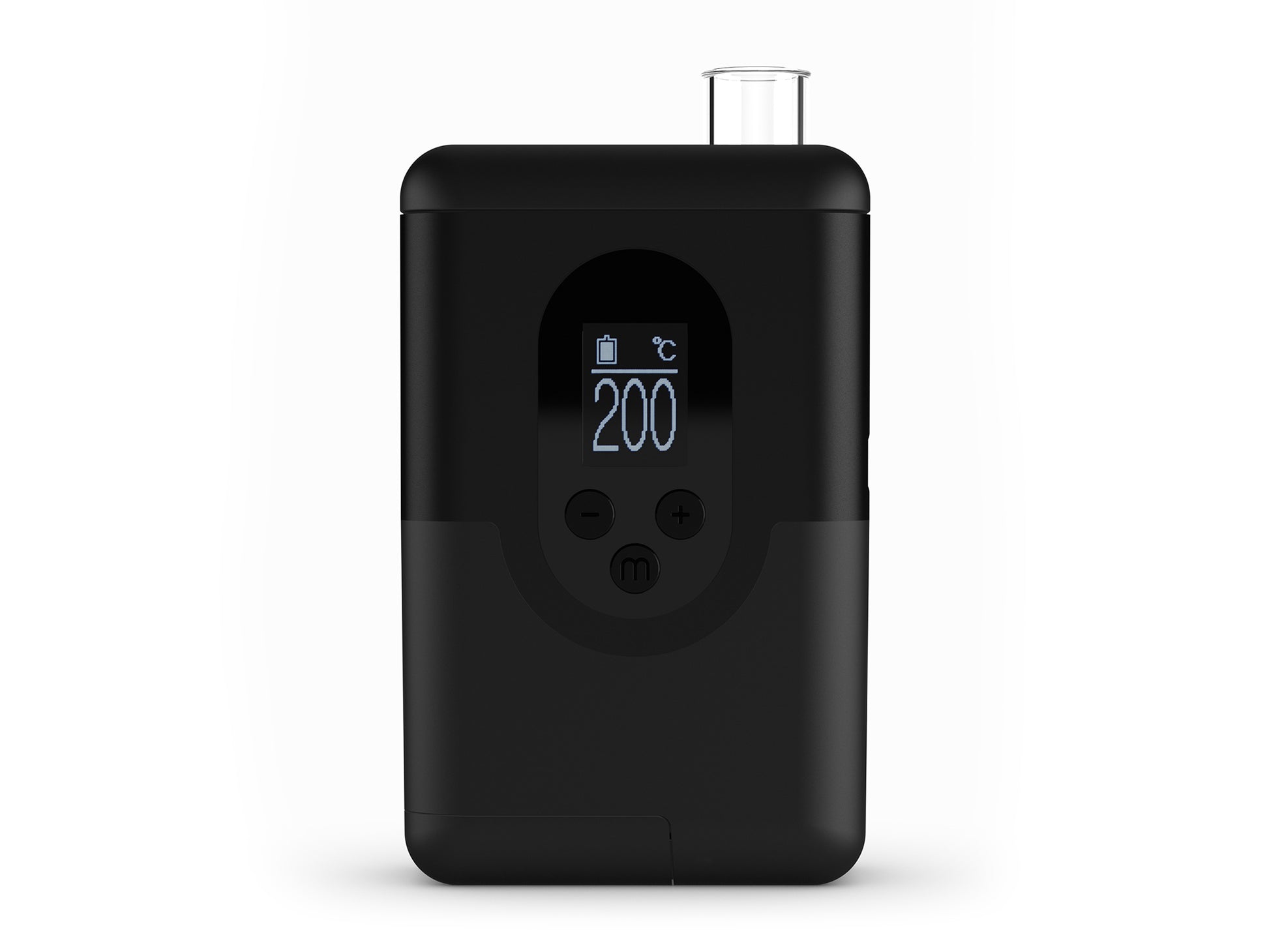 ArGo Vaporizer, Vorderansicht mit ausgefahrenem Glasmundstück, kompakter und diskreter Vaporizer