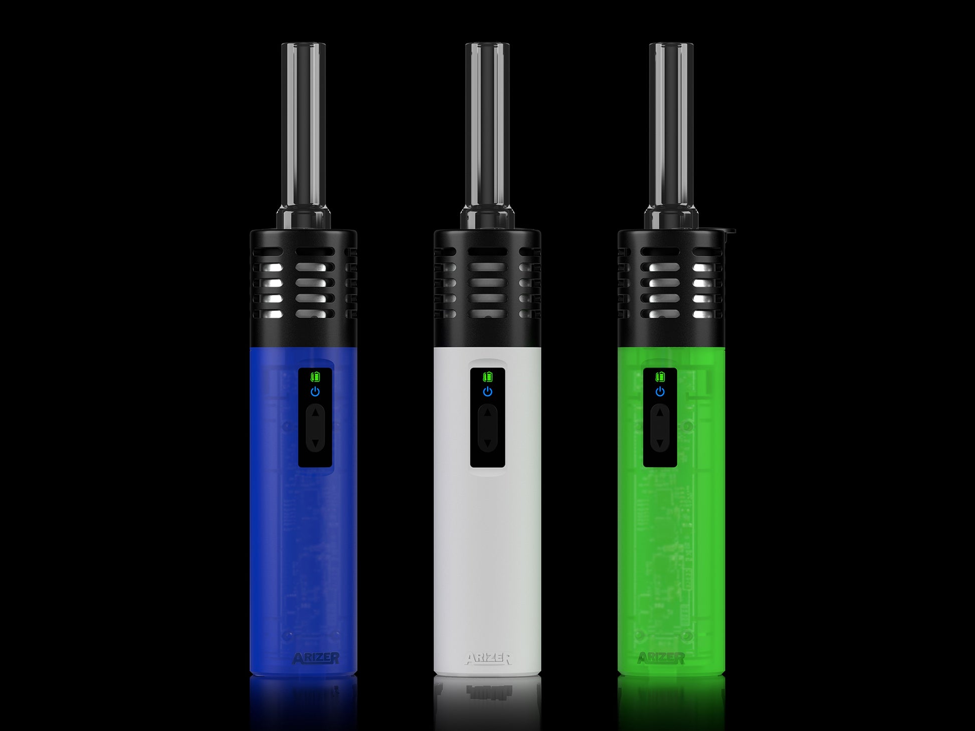 Arizer Air SE Vaporizer in Blau, Weiß und Grün – tragbare Vaporizer mit Glasmundstück für sanften und aromatischen Dampf