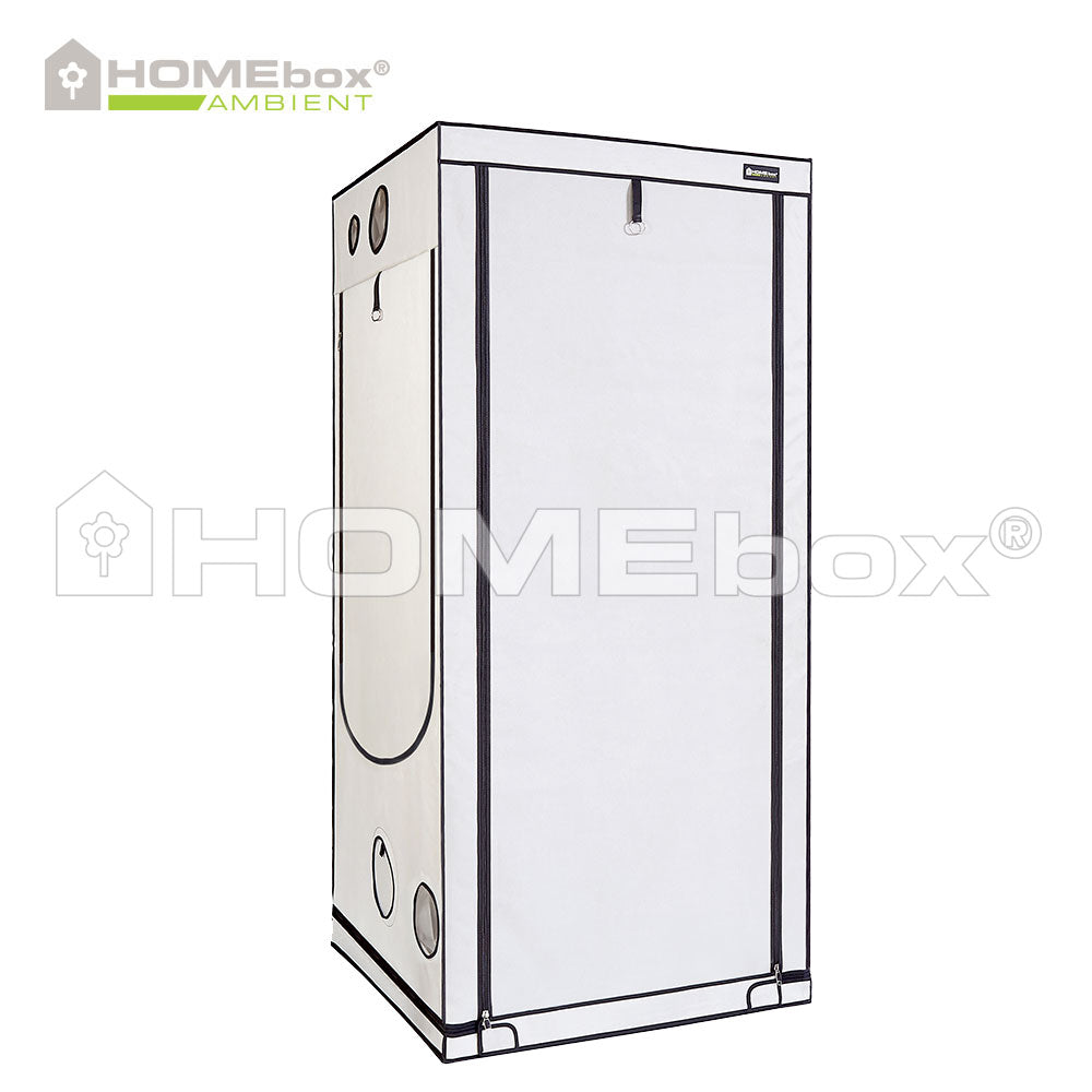 Homebox Ambient Q100+ Growbox seitliche Frontalansicht