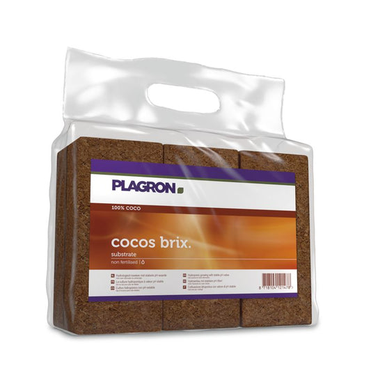 Plagron Cocos Brix Kokossubstrat in 6er Pack, 100% natürlich, für verbesserte Pflanzenentwicklung und einfaches Handling, RHP zertifiziert.