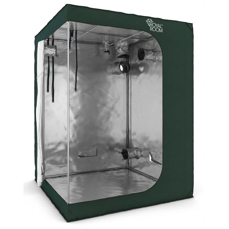 RoyalRoom Classic Serie C120 Growbox mit offener Fronttür, Einblick in die hochreflektierende Innenfläche für optimales Pflanzenwachstum