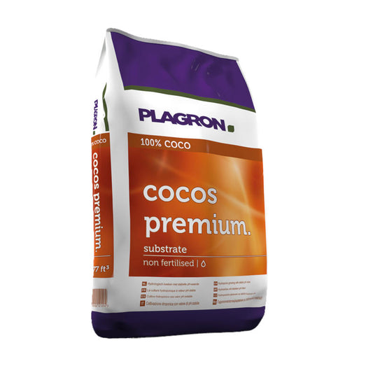 Plagron Cocos Premium 50 Liter Beutel, 100% natürliches Kokossubstrat, nicht vorgedüngt, pH-stabil, für schnelles Pflanzenwachstum.