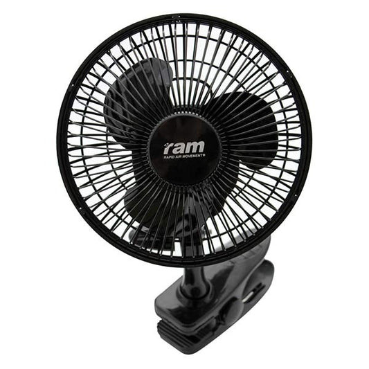 RAM Clipventilator 15cm mit starkem Luftstrom, ideal für Indoor-Pflanzenzucht und Grow-Zelte.
