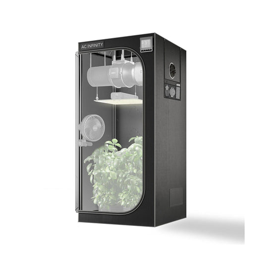 AC Infinity Growbox mit verstärktem 22-mm-Stahlrahmen und 2000D Mylar-Beschichtung für maximale Lichtreflexion und Stabilität. Ideal für Indoor-Grower.