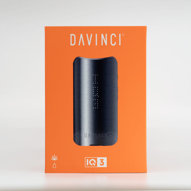 Verpackung des DaVinci IQ3 Vaporizers – Hochwertige Umverpackung des Premium-Vaporizers mit 10-Jahres-Garantie, erhältlich bei Vetter-Grow.de.