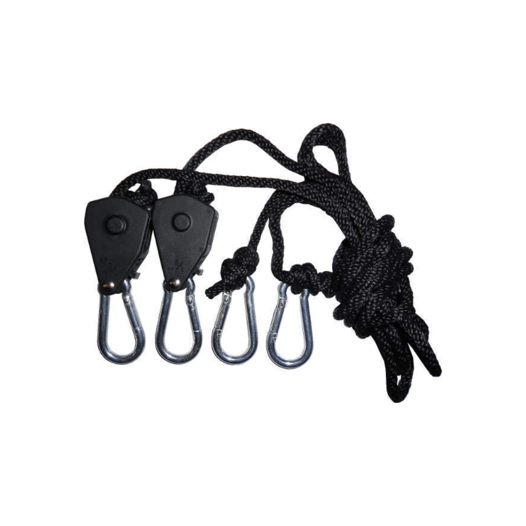  Entdecken Sie das Pro Hanger Set für sichere und einfache Aufhängung von Beleuchtung und Filtern. Tragkraft von 48 kg, einfache Einstellung mit 1,3m Seil. Ideal für jeden Grower, robust und flexibel einsetzbar.