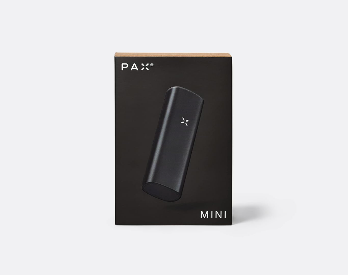 Designer-Verpackung des PAX Mini Vaporizer in edlem Schwarz.