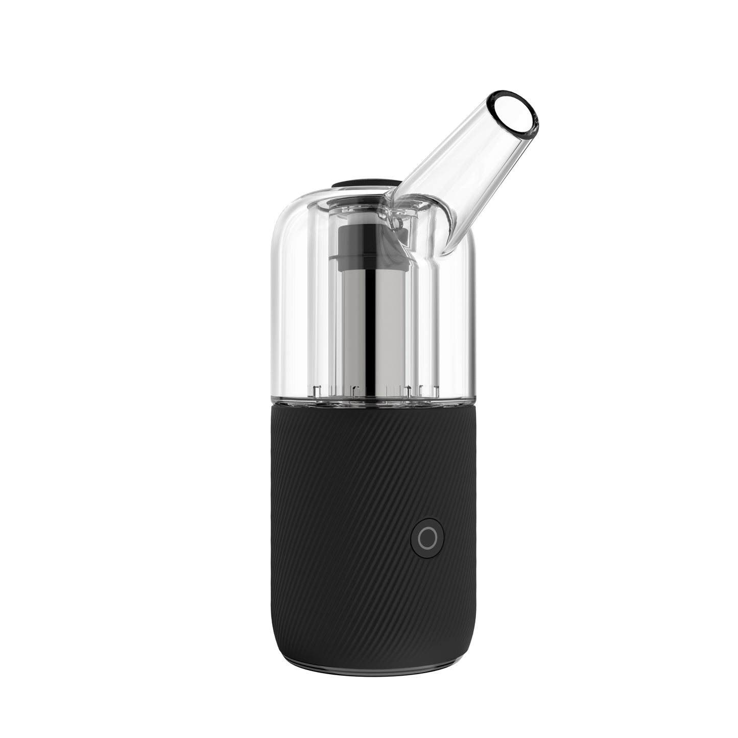 Auxo Cenote Konzentrat Vaporizer in Schwarz mit transparentem Recycler-Glasaufsatz für Wax und Konzentrate