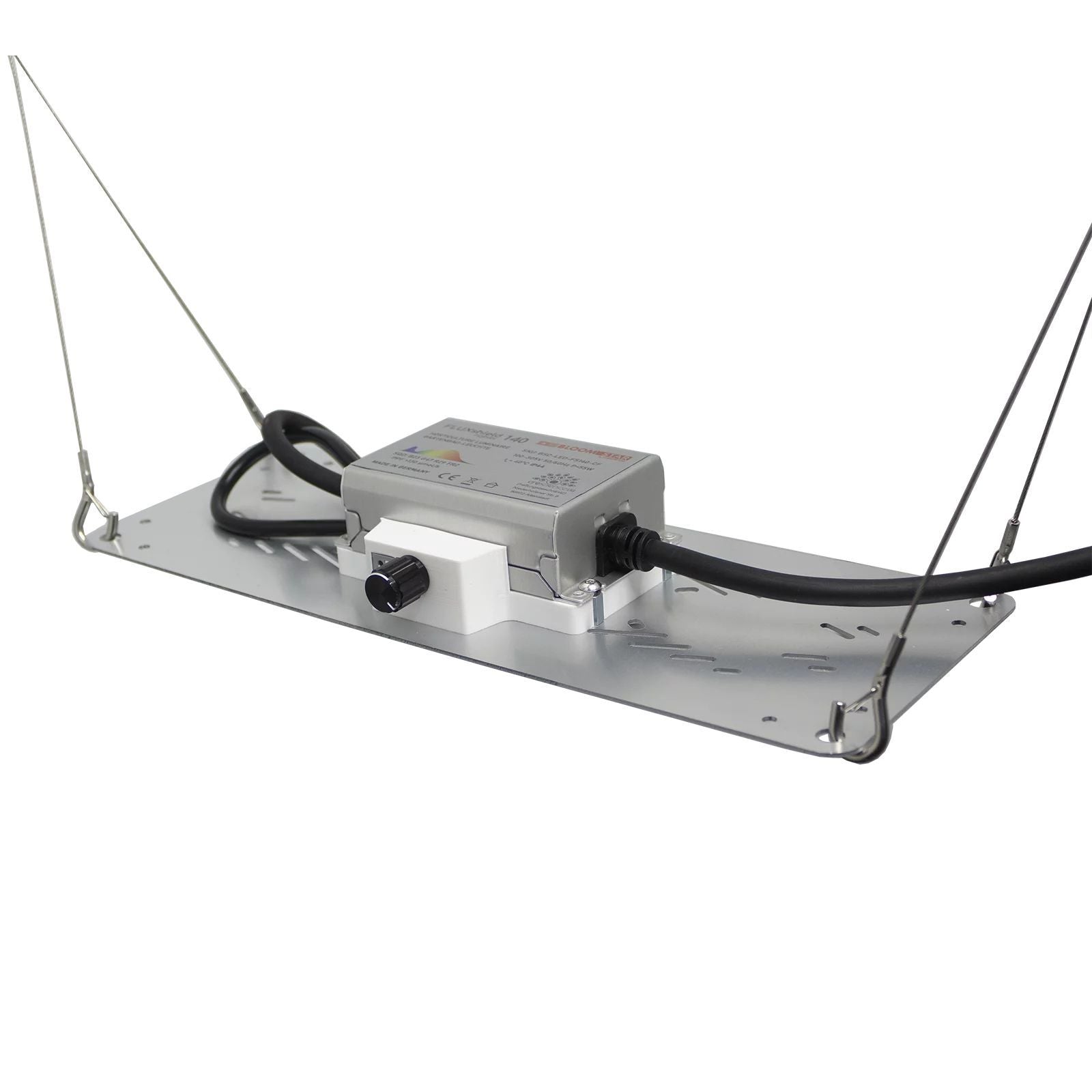 BloomStar FLUXshield Habibi 150 (50W) – Oberseite mit Treiber und Dimmer, steckerfertige Vollspektrum LED