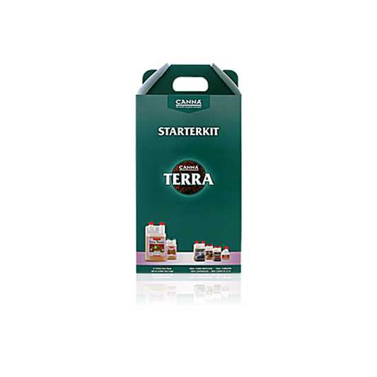 CANNA Terra Starterkit Komplettset – hochwertiges Düngerset mit Vega, Flores, Rhizotonic, Cannazym, Boost und PK 13/14 für Anbau auf Erde.