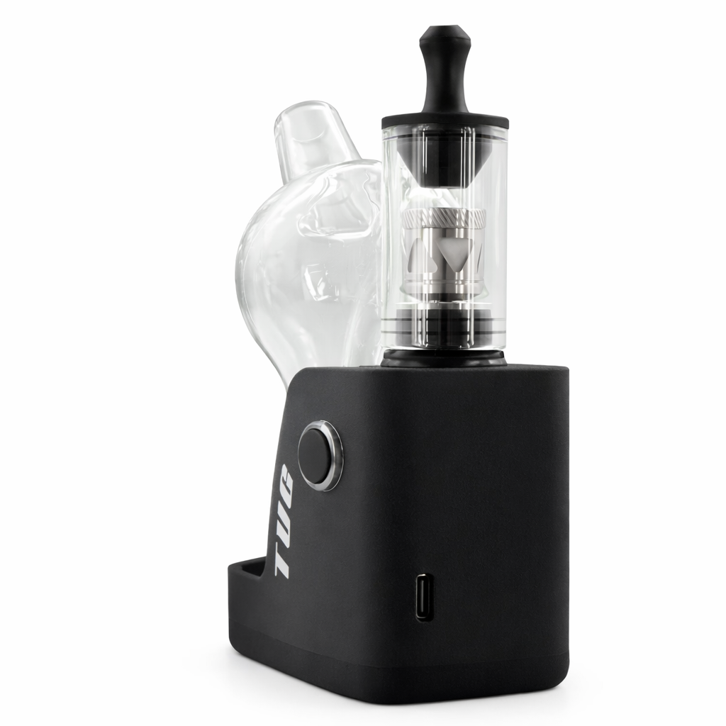 CrossingTech TUG 2.0 E-Rig Seitenansicht mit Glas-Bubbler und 3D-Heizkammer