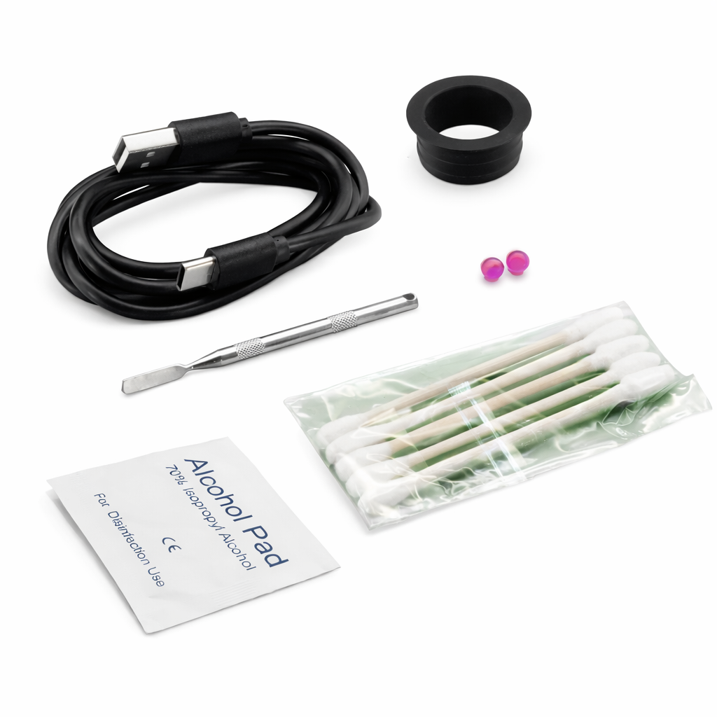 CrossingTech TUG 2.0 E-Rig Zubehör mit USB-C-Kabel Dab-Tool Wattestäbchen und Alkoholpad