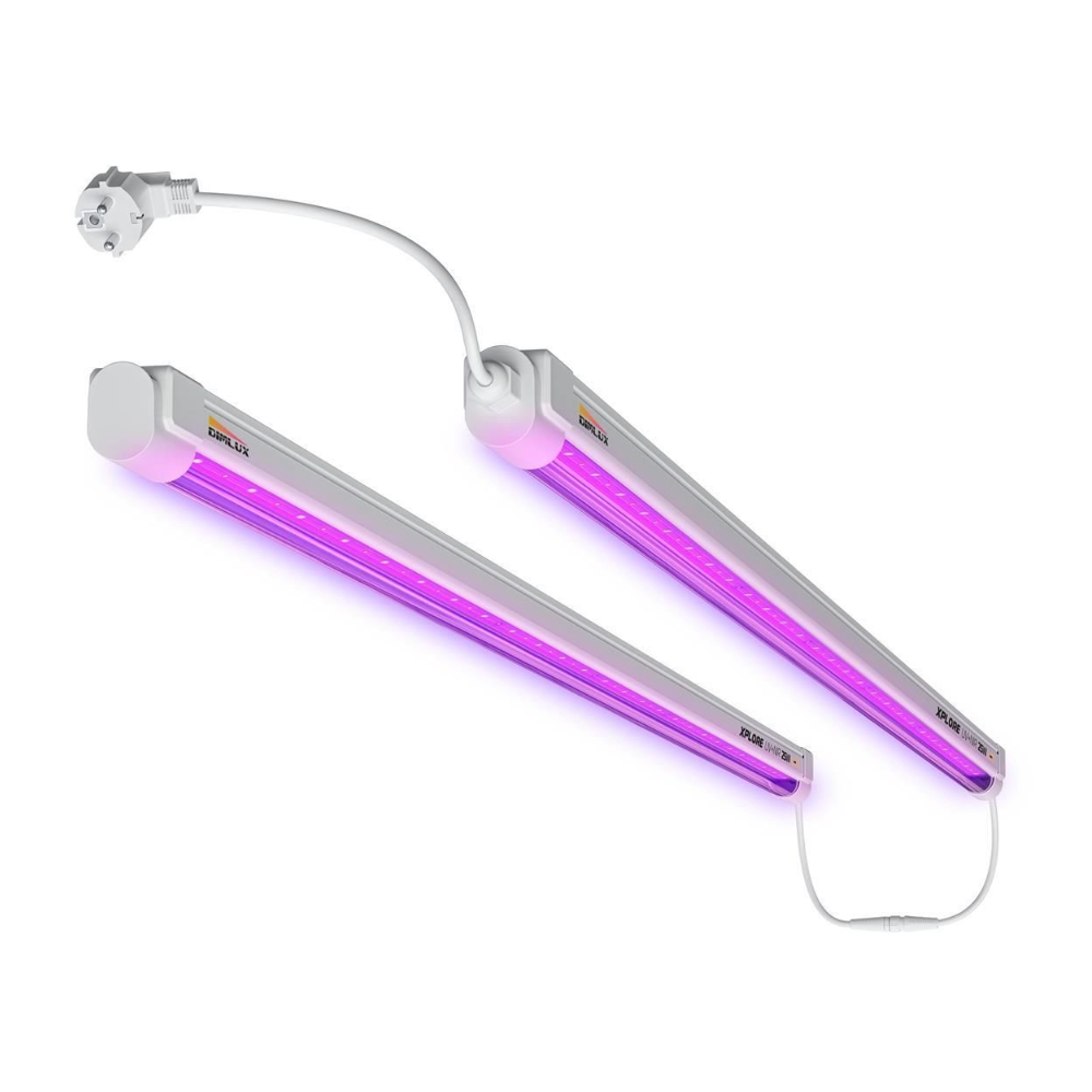 Dimlux Xplore Add-on 2x25W – UV-A/Far-Red LED Lightbars als Set mit EU-Stecker zur Spektrumerweiterung für Indoor-Grow