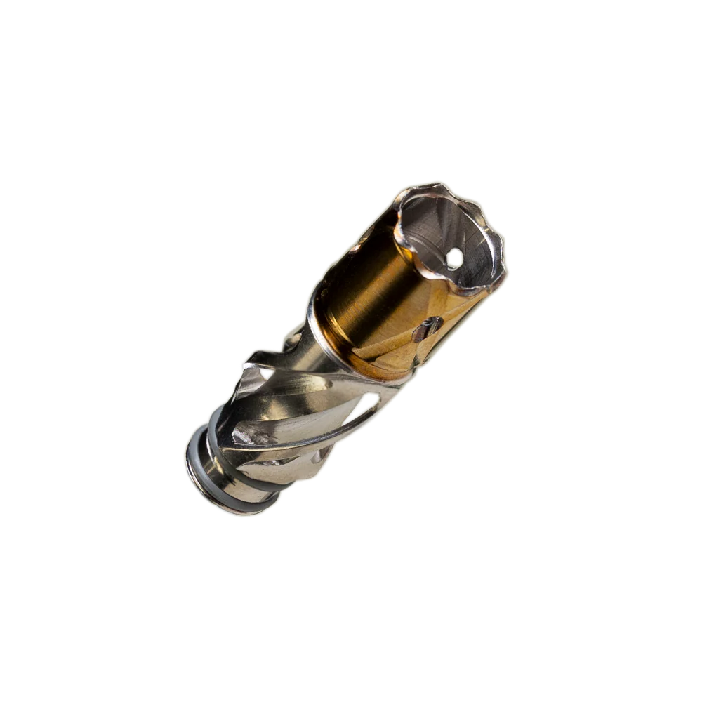 DynaVap Helix Titan Tip kaufen – ultraleichter Titan Tip mit Konvektion und Konduktion für gleichmäßige Vaporizer Sessions, horizontale Ansicht