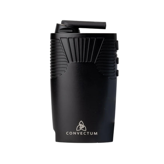 HIZEN Convectum Vaporizer in Onyx Black mit klappbarem Mundstück und kompaktem Gehäuse in Frontansicht