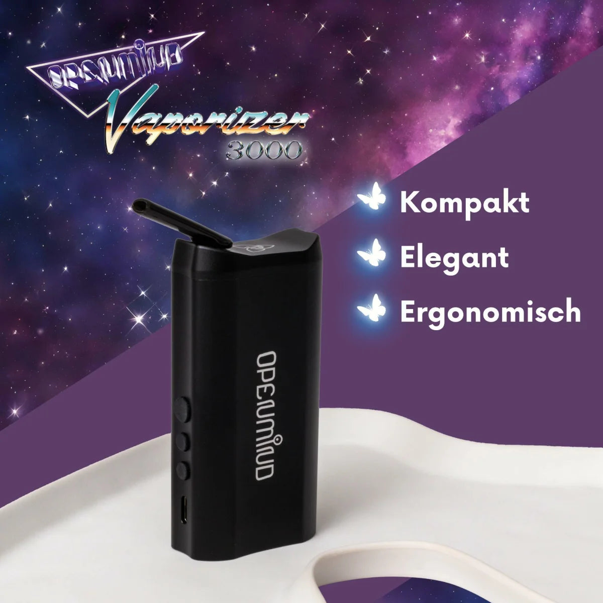 Hizen x Openmind Vaporizer 3000 Limited Edition als kompakter tragbarer Vaporizer im Einsatz