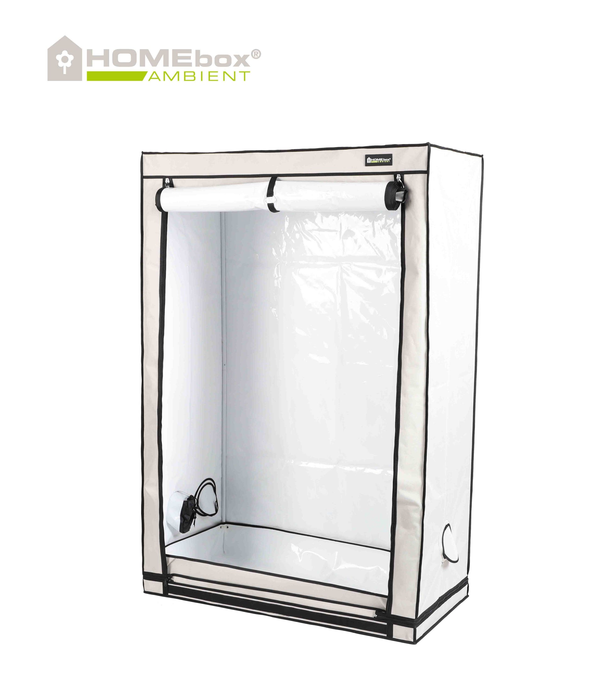 Homebox Ambient R120S offen – robustes Growzelt mit lichtdichten Reißverschlüssen und wasserundurchlässigem Bodenelement für professionellen Indoor Anbau