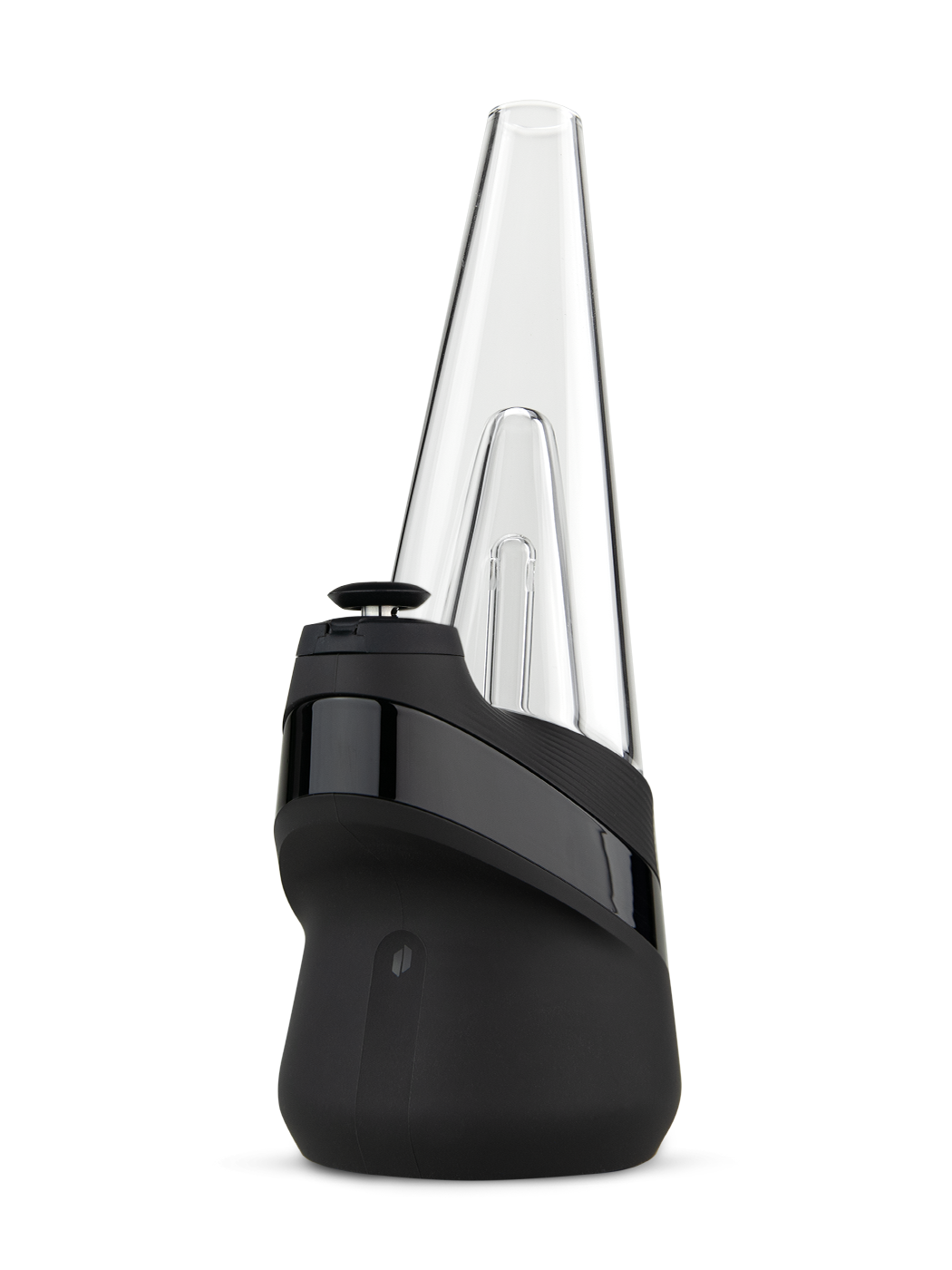 Puffco New Peak Onyx - Dreiviertelansicht des ergonomisch gestalteten Vaporizers mit Joystick-Kappe und USB-C Fast Charging