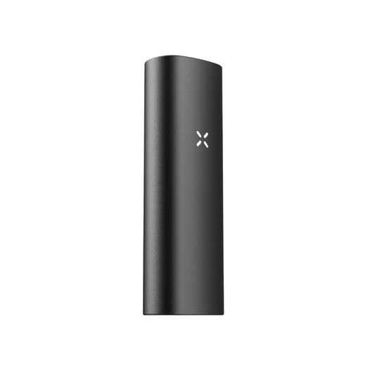 PAX Mini 2 Vaporizer in Schwarz in Frontansicht mit leuchtendem PAX LED-Logo
