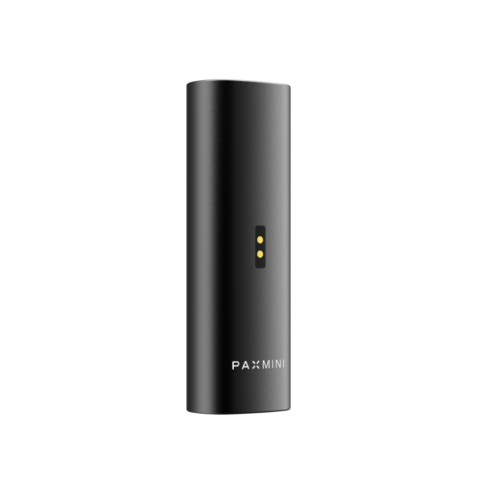 PAX Mini 2 Vaporizer in Schwarz von hinten mit sichtbaren magnetischen Ladekontakten