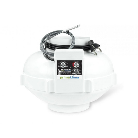 Prima Klima PK160EC‑TC EC‑Ventilator 1180 m³/h Ø160 mm – klimaregulierter Lüfter Gesamtansicht