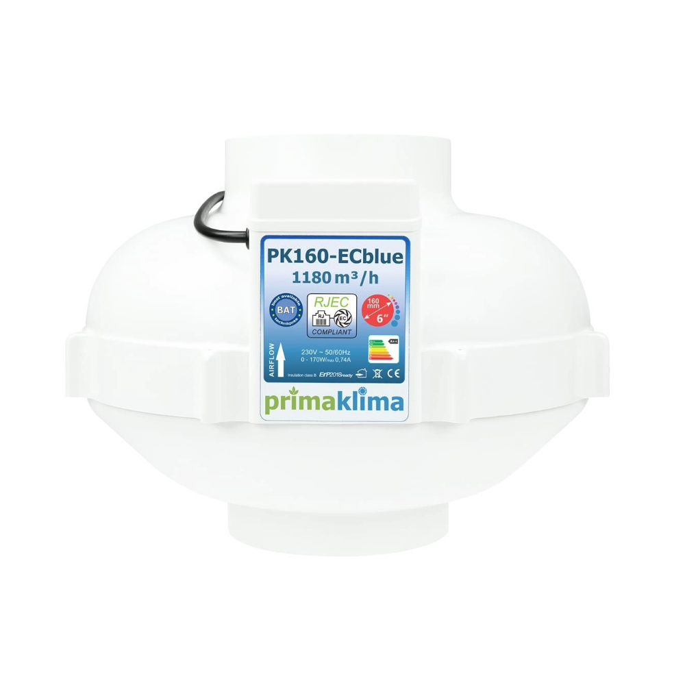 Prima Klima PK160ECblue 1180 m³/h regelbarer EC Abluftventilator mit RJ45 Anschluss