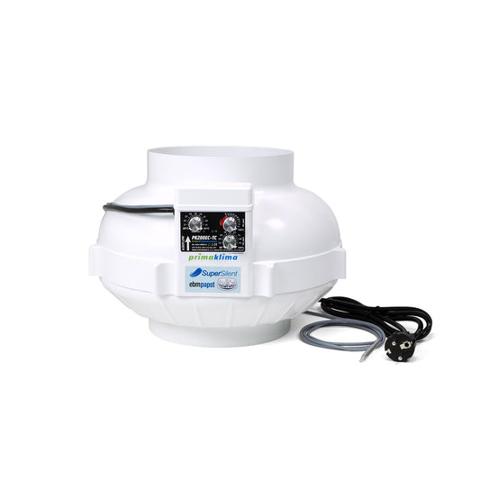 Prima Klima PK200EC‑TC EC‑Ventilator 1350 m³/h Ø200 mm – klimaregulierter Lüfter in Gesamtansicht