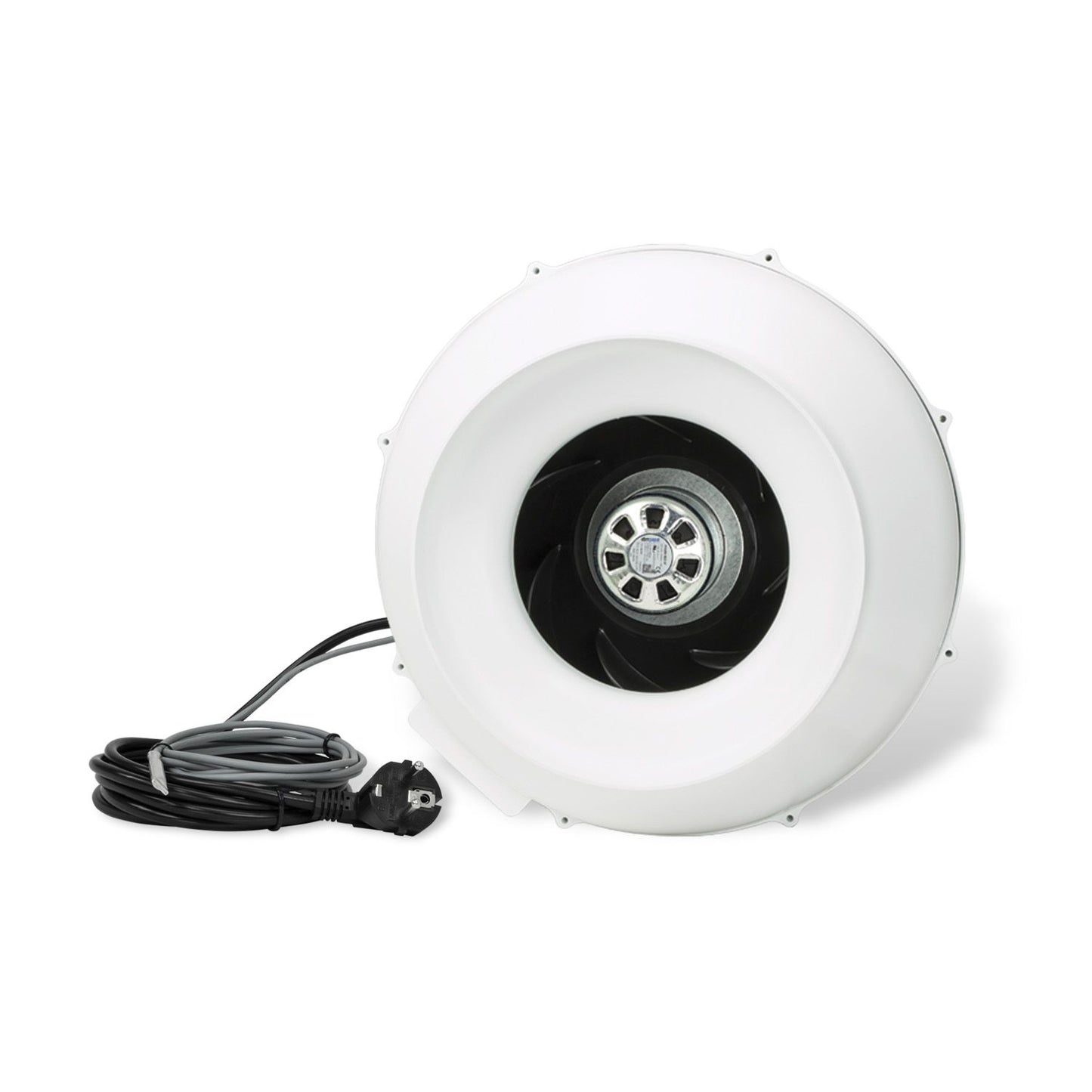 Prima Klima PK250EC-TC EC Ventilator 1450m³/h Ø250mm – Rückansicht mit Kabel und Laufrad