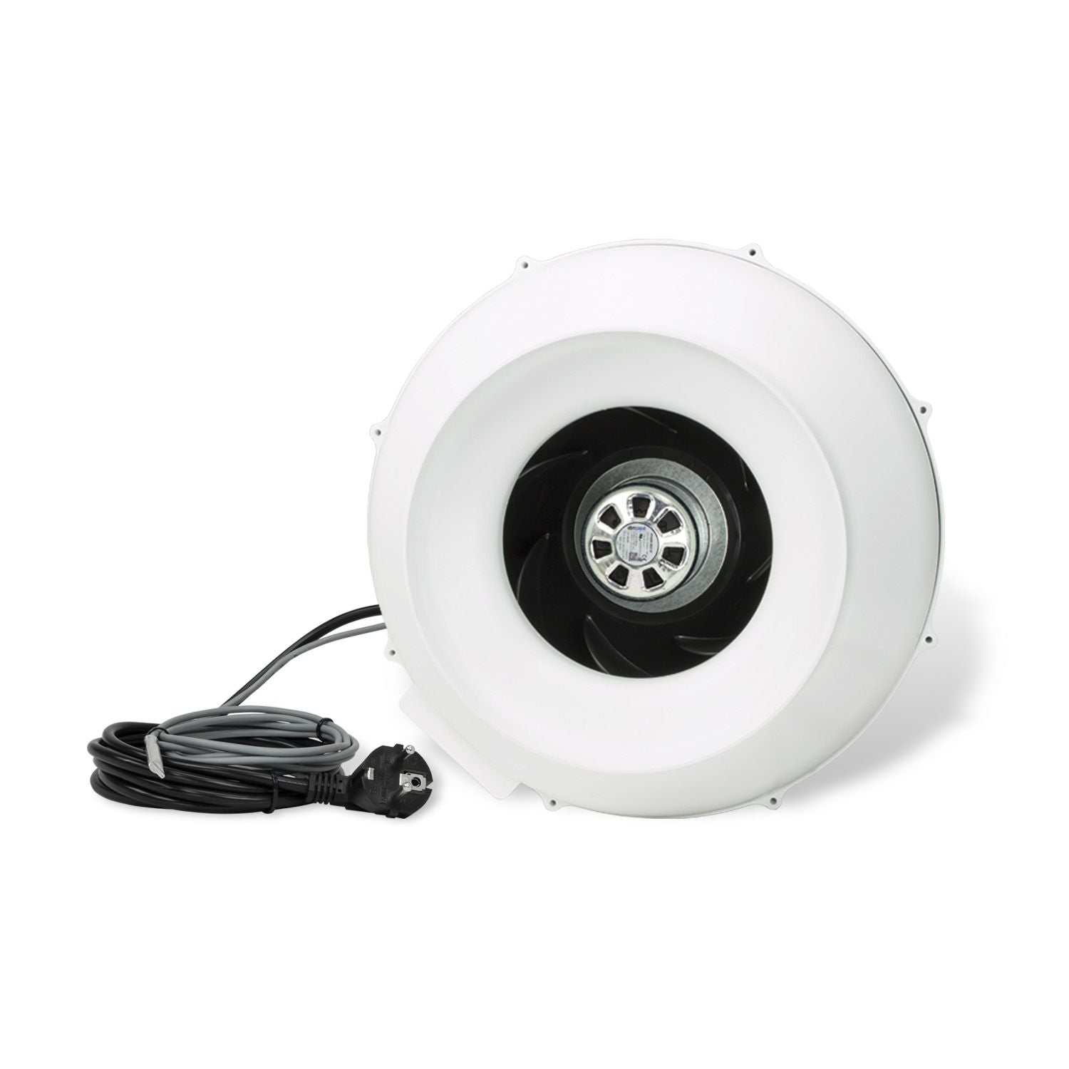 Prima Klima PK250EC-TC EC Ventilator 1450m³/h Ø250mm – Rückansicht mit Kabel und Laufrad