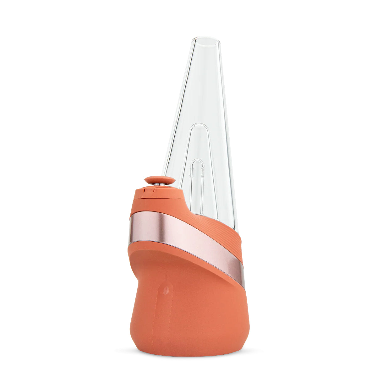 Puffco New Peak Canyon (orange) – E-Rig/Dab Vaporizer für Konzentrate mit Wasserfiltration und Joystick Cap, Seitenansicht.