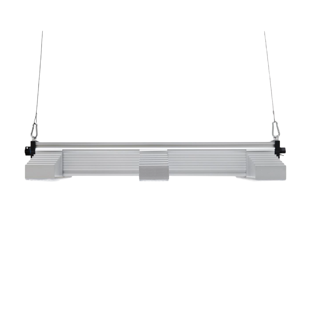 SANlight EVO 3-80 1.5 200W – Seitenansicht der LED Growlampe mit Aluminium-Kühlkörper und Aufhängung für 80×80 cm.