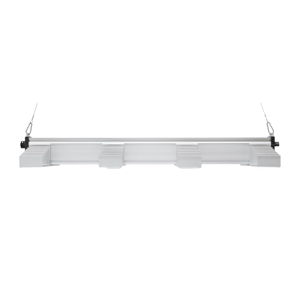 SANlight EVO 4-100 1.5 (265W) LED Growlampe – hängende Rückansicht mit Aluminium-Kühlkörper, für 100×50 cm.