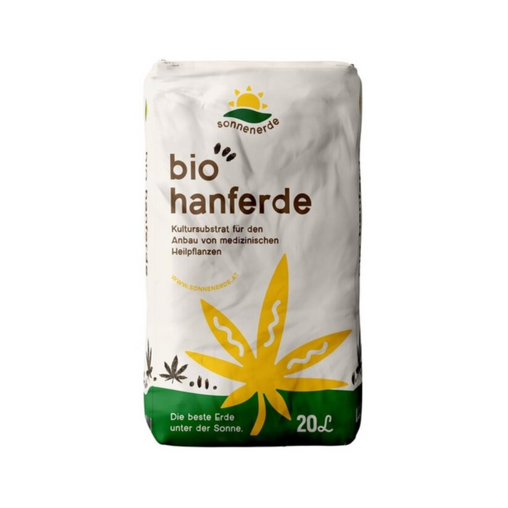 Sonnenerde Bio Hanferde 20L Sack – torffreie Living Soil Erde auf Terra-Preta-Basis für Topf, Kübel, Urban Gardening und Heilpflanzen
