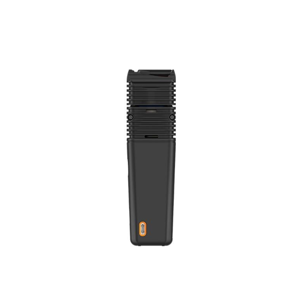 VEAZY Vaporizer Seitenansicht in Schwarz mit USB-C Anschluss