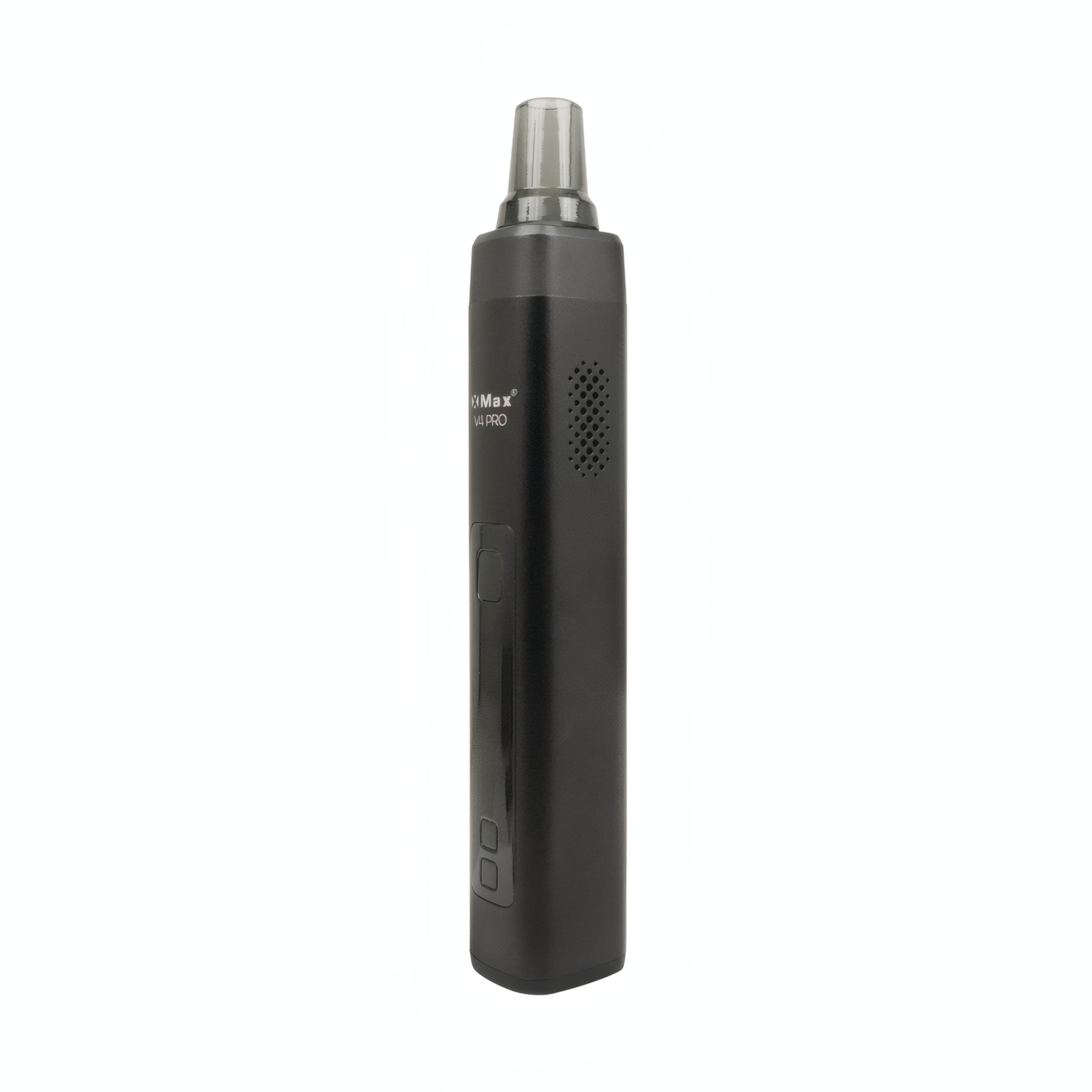 XMax V4 Pro Vaporizer Seitenansicht mit Airflow-Luftöffnungen und schlankem Pen-Design