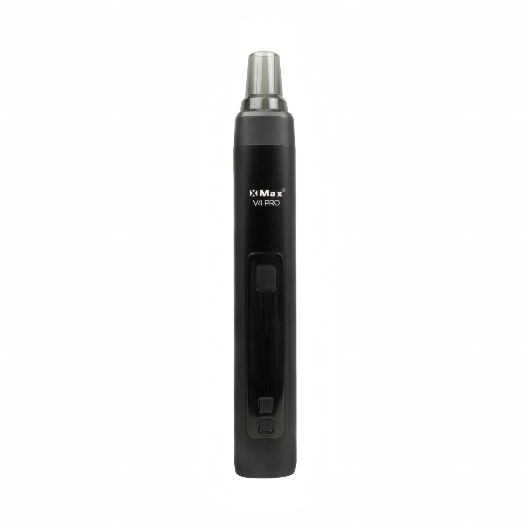 XMax V4 Pro Vaporizer in Schwarz mit Display, Bedientasten und Glasmundstück